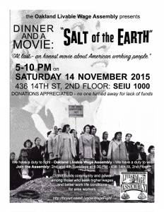 Dinner and a Movie: OLWA Presents "Salt of the Earth." A Labor Film. @ SEIU 1000 Hall, 2nd floor | Oakland | California | United States
