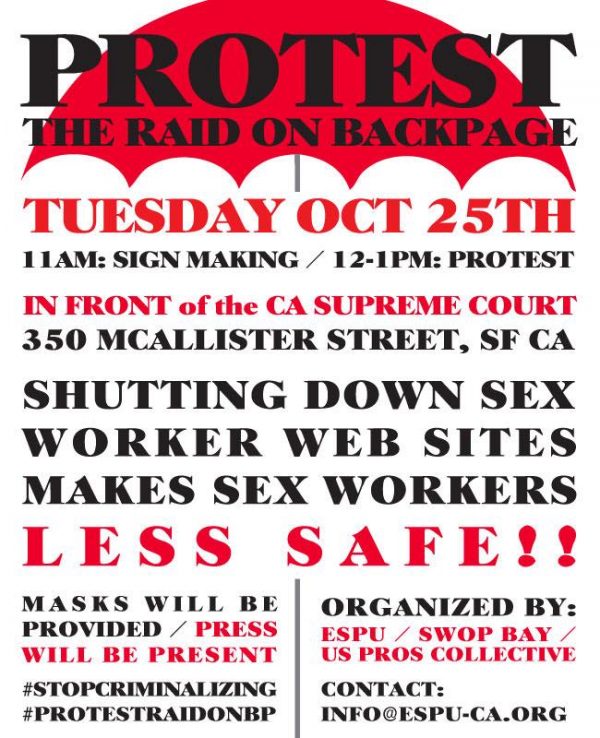 Protest the Raid on BackPage @ CA Supreme Court | San Francisco | California | United States