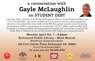 Forum on Student Debt and Public Banking @ Richmond Public Library | Richmond | California | United States