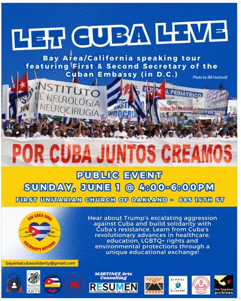 Bay Area Tour w/ Cuban Diplomats - June 1 Public Event @ Oakland's First Unitarian Church